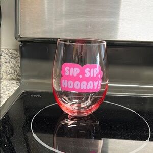Pink and Red Stemless Wine Glass
